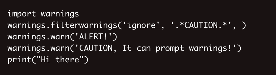  With Example Ignore Warnings Python With Filter